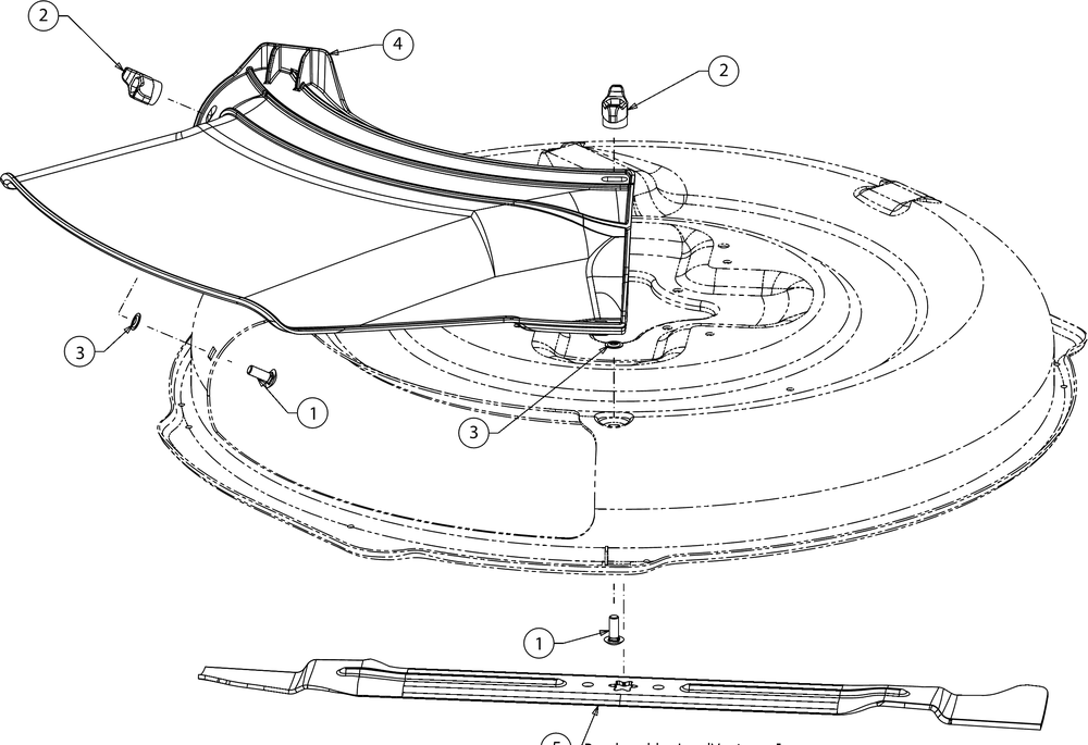 Discharge Chute Diagram and Parts List for CC30H (13AC21JDA10)(2023) Cub Cadet Lawn Tractor Accessories